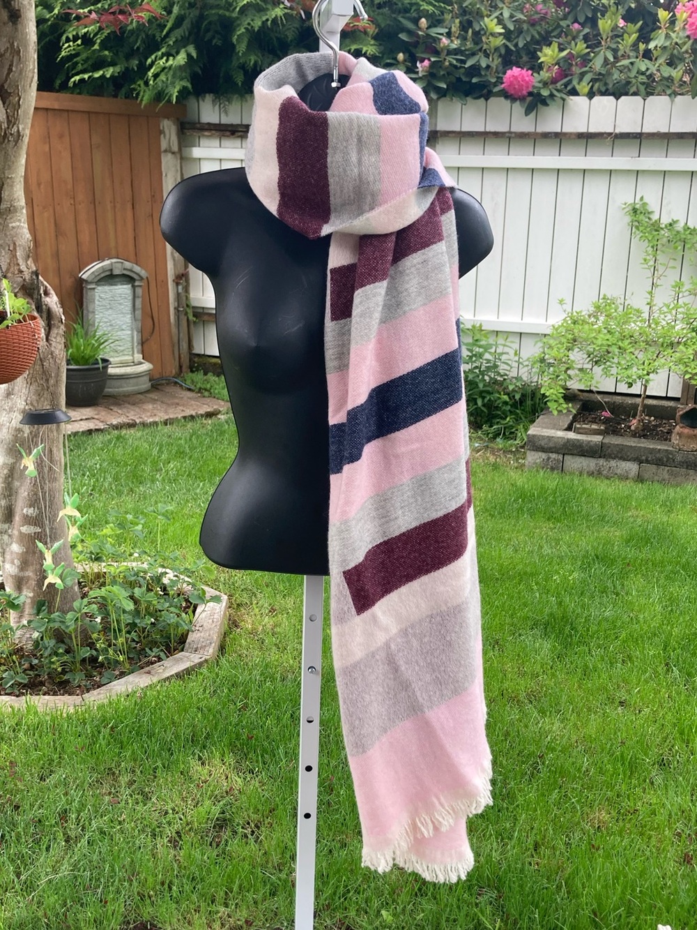 Talbot's wool striped scarf shawl